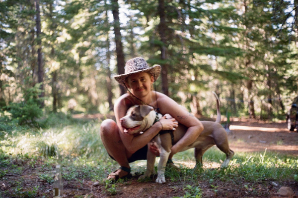 Carter Swain and pet dog